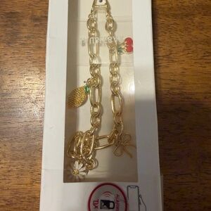 BaubleBar Gold-Tone Charm Chain with Fruit and Floral Charms